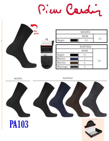 Pierre cardin expositor 12 pack de 2 calcetines hombre descanso PA103