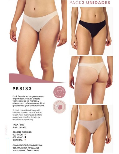 Promise pack de 2 tanga engomada  PB8183