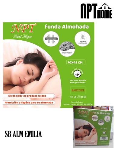 Npt funda de almohada impermeable transpirable SB ALM EMILIA