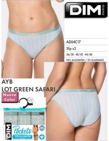 Dim pack 3 bragas chica algodón stretch AD04C17