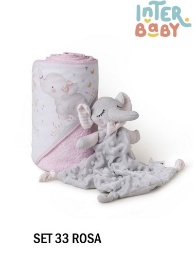 Interbaby set de capa de baño 1x1 mas dudu modelo elefante SET33