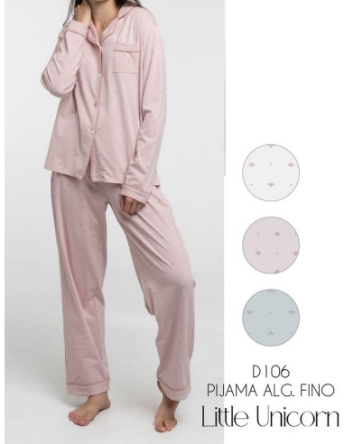 Litttle big pijama mujer abierto de algodon fino D106