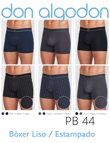 Don algodon pack de 2 boxer de hombre PB44