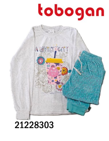 Tobogan pijama de niña tundosado 21228303