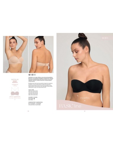 Promise sujetador mujer bandeau copa D W1811D