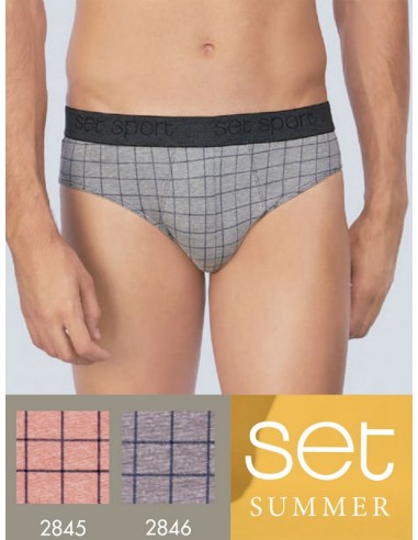 Set slip hombre oxford estampado "cuadros" 13545  13545    50% algodón