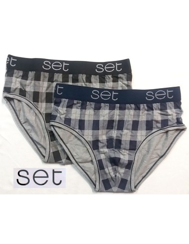 Set.  slip hombre goma vista 90% algodon fantasia cuadros 13813