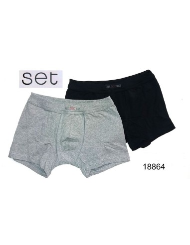 Set. pack 2 boxer hombre 90% algodon liso 18864