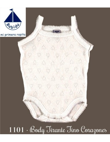 Babidu body bebe verano tirante fino  calado corazones 1101