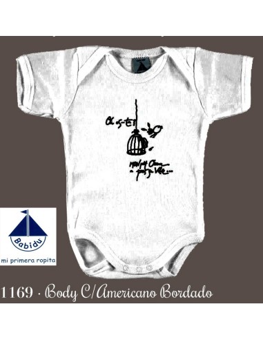 Babidu body bebe verano manga corta bordado cuello americano 1169