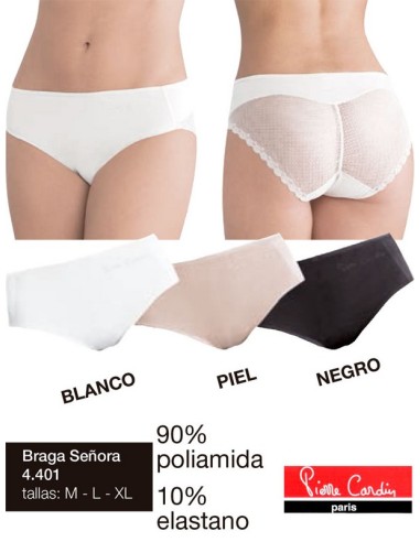 Pierre cardin braga 90% poliamida efecto tanga. 4401