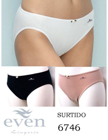 Even braga chica 95% algodon sin costuras aplique flor.  6746