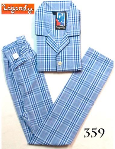 Lagardy pijama hombre tela fantasia cuadros cuello solapa. 359