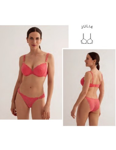 Promise conjunto mujer sujetador con relleno y braga gran capacidad copa C Z11920C