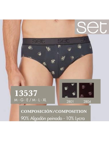 Set. slip hombre estampado tazas 13537