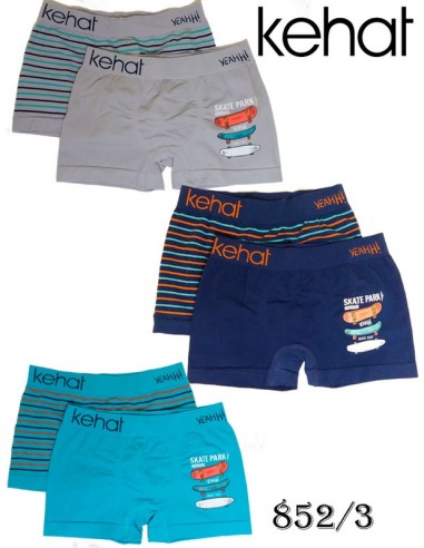 Kehat pack 2 boxer niño algodon sin costuras liso 852/3