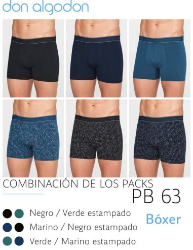 Don algodón pack de 2 boxer hombre PB 63