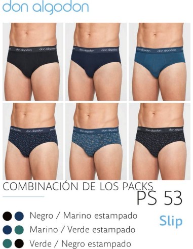 Don algodón pack de 2 slip hombre PS 53