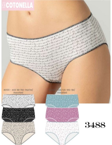 Cotonella pack de 3 culotte mujer 3488