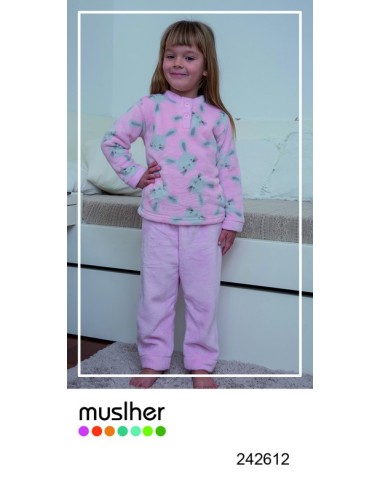 Muslher pijma infantil coralina estampado  conejitos 242612