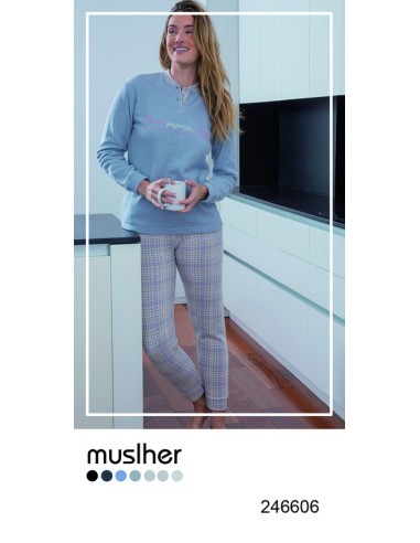 Muslher pijma mujer punto milano estampado  frase pecho 246606