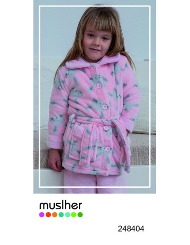 Muslher bata infantil estampado  conejitos 248404