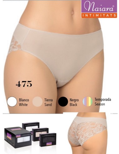 Naiara pack de 2  braga bikini de señora con puntillla trasera 475