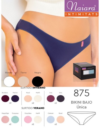 Naiara pack de 2 bragas bikini talla bajo de mujer 875